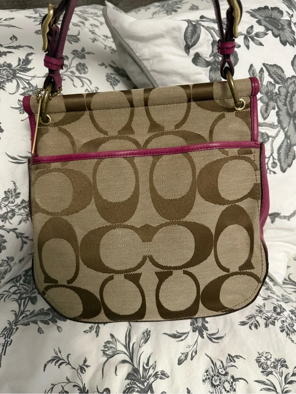 Vintage Coach 70th anniversary legacy Willis crossbody khaki and plum.